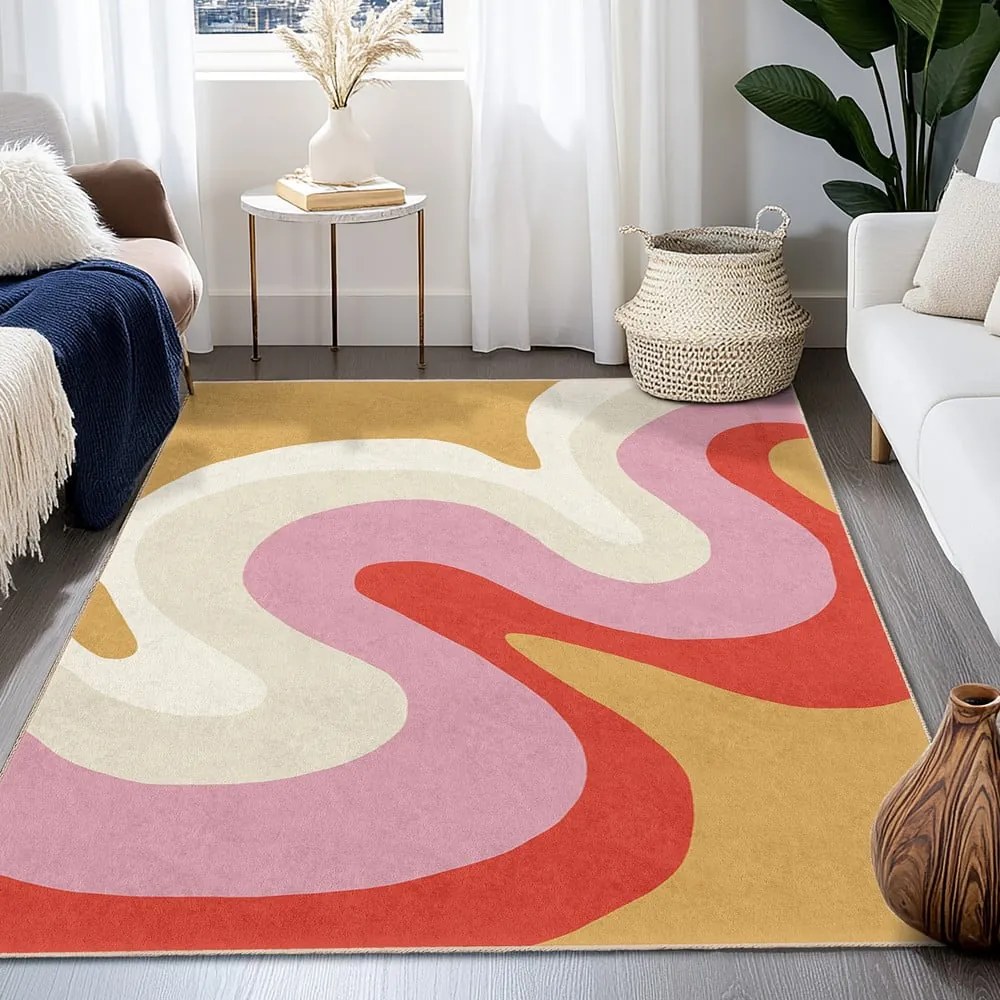 Žltý/ružový prateľný koberec 60x100 cm Raspberry Creamsicle – Mila Home