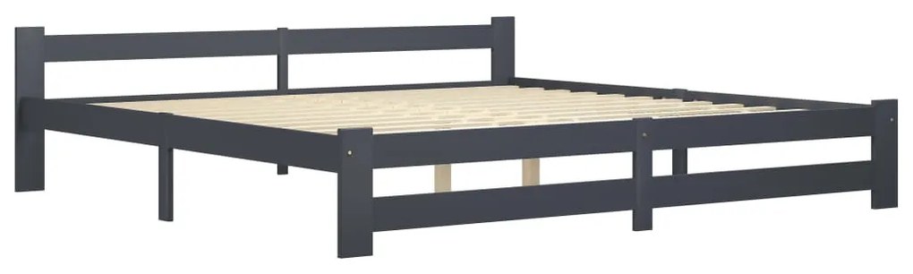 vidaXL Posteľný rám tmavosivý borovicový masív 200x200 cm