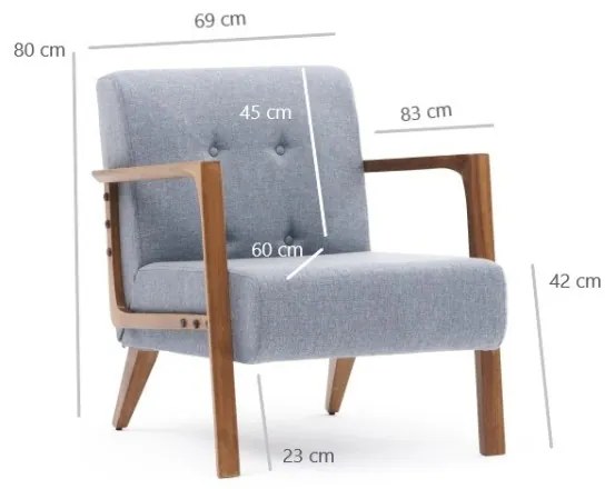 Kreslo Kemer svetlomodré