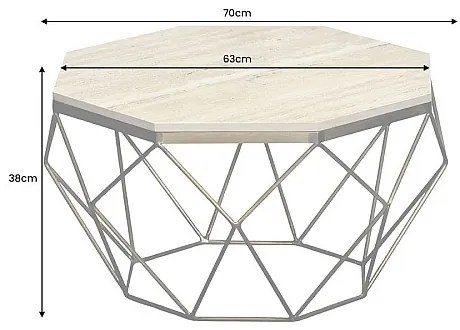 Konferenčný stôl Diamond 45204 Ø70cm Travertine  - Komfort-nábytok