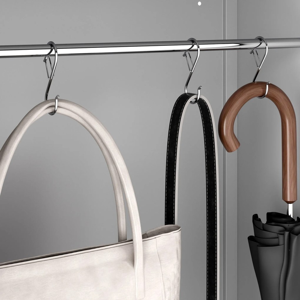 Háčiky na tyč do skrine 90x35x3 mm, sada 10 ks