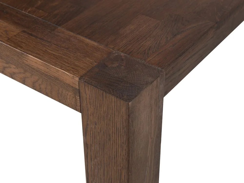 Jedálenský stôl z dubového dreva 150 x 85 cm tmavé drevo NATURA Beliani