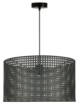 Duolla - Luster na lanku ROLLER RATTAN 1xE27/15W/230V pr. 45 cm čierna