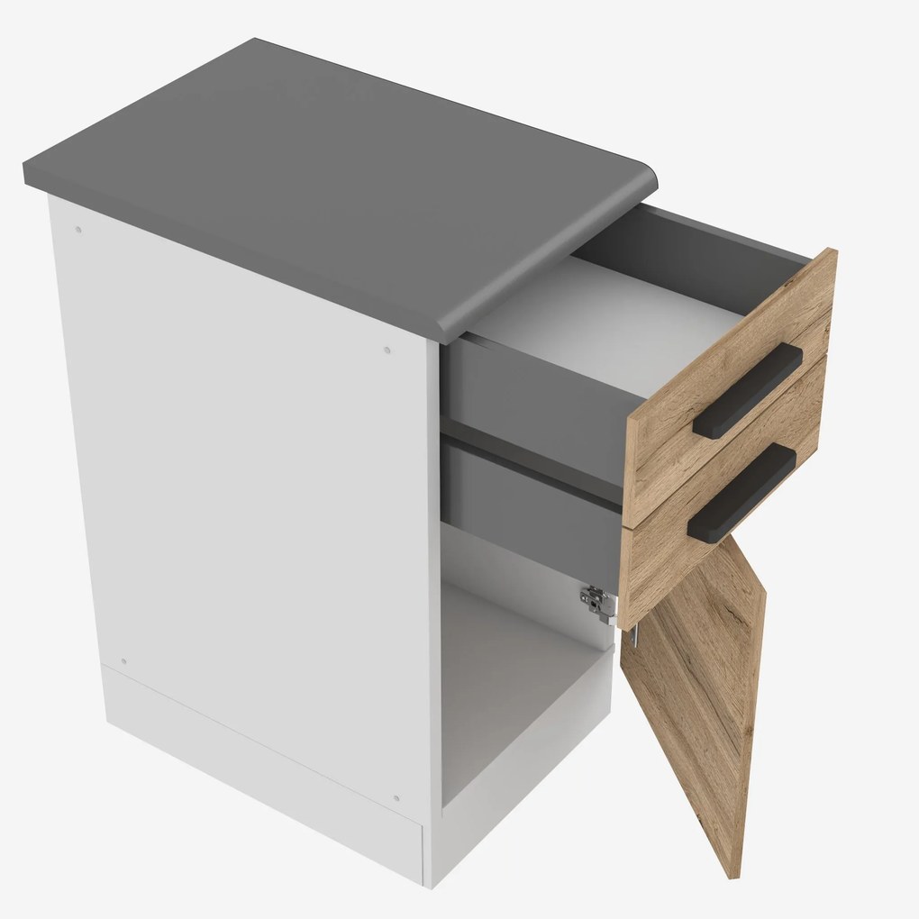 Kuchynská skrinka Belini Premium Full Version spodná so zásuvkami 40 cm dub wotan s pracovnou doskou