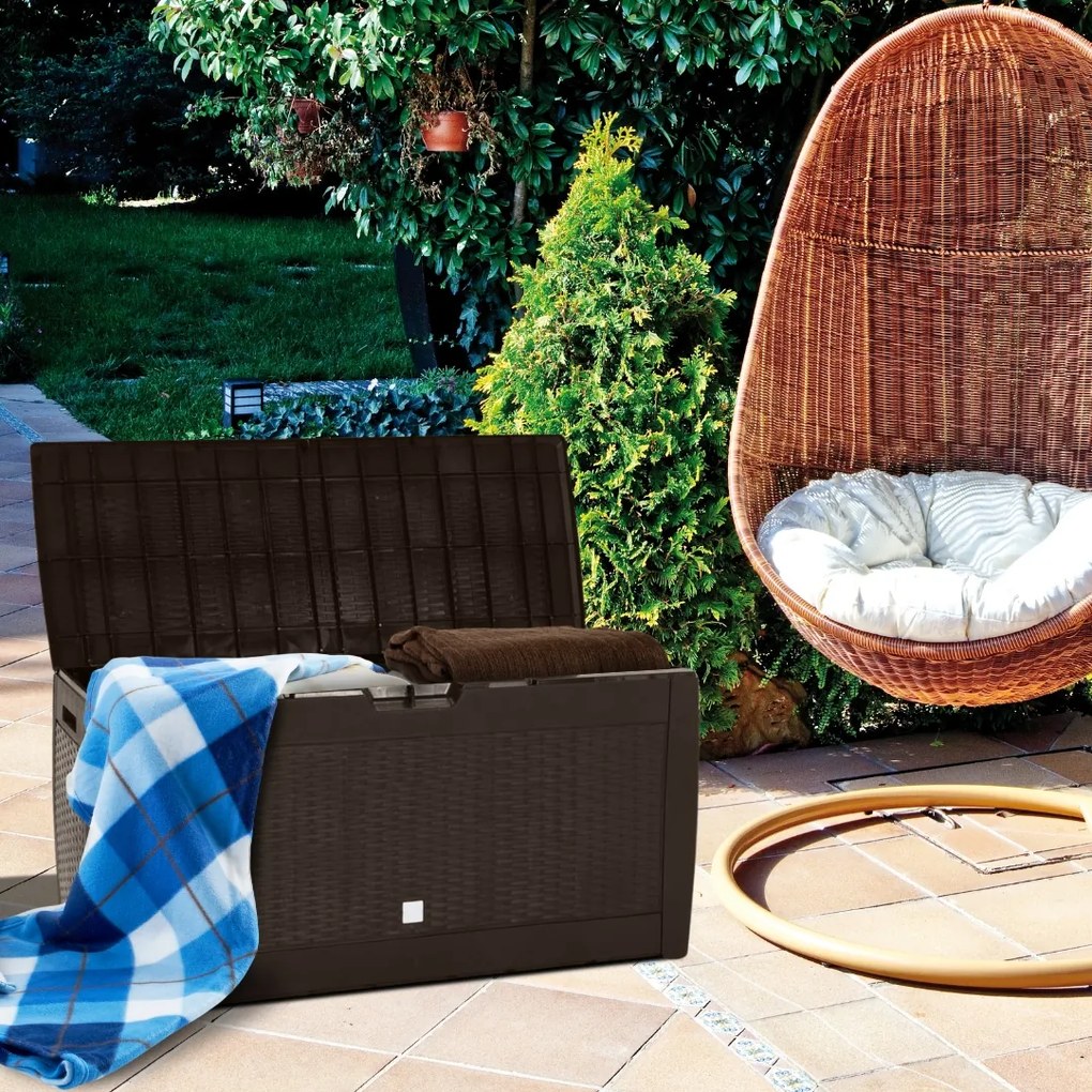 Odkladací box RATO, 310L, 119x48x60cm, hnedá Prosperplast