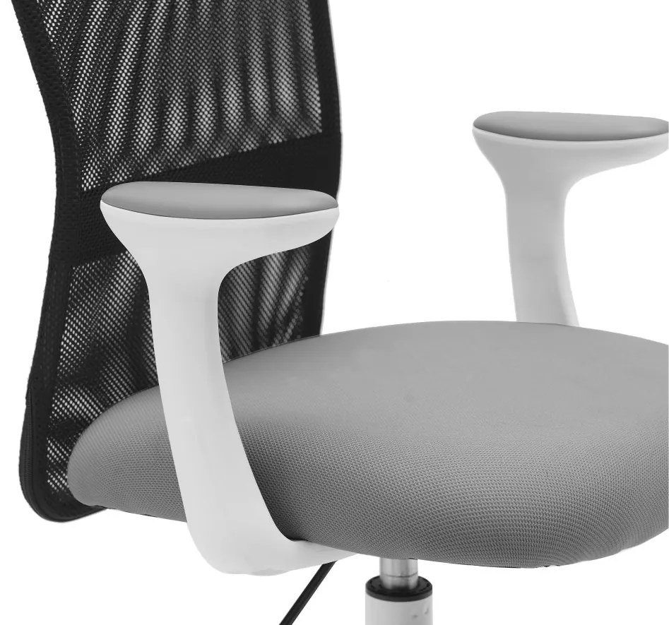 Detská stolička Neoseat MONKEY WHITE s podnožou — látka, biela / svetlo sivá