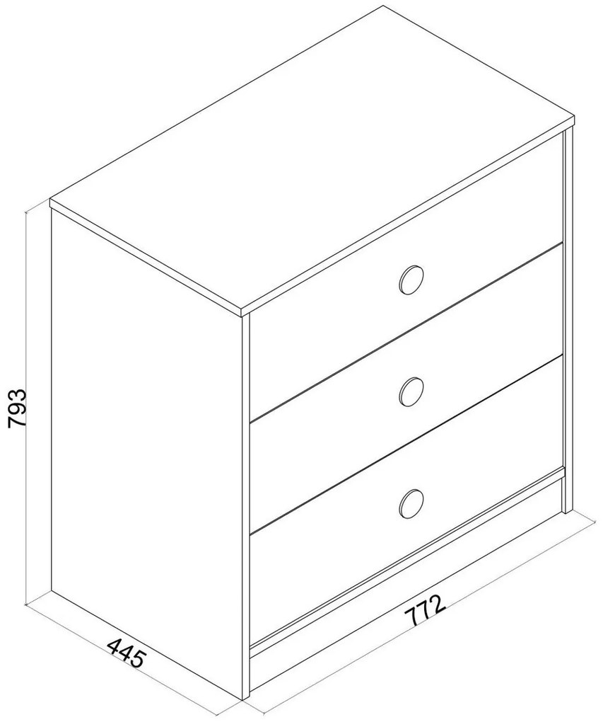 Zásuvková komoda Spencer - biela/šedá