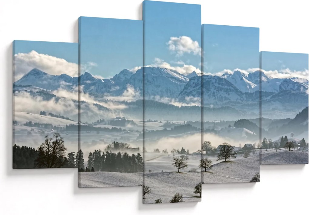 Obraz zasnežených hôr (150x105 cm)