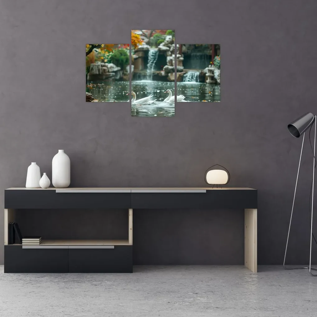 Obraz - Ázijské jazierko (90x60 cm)