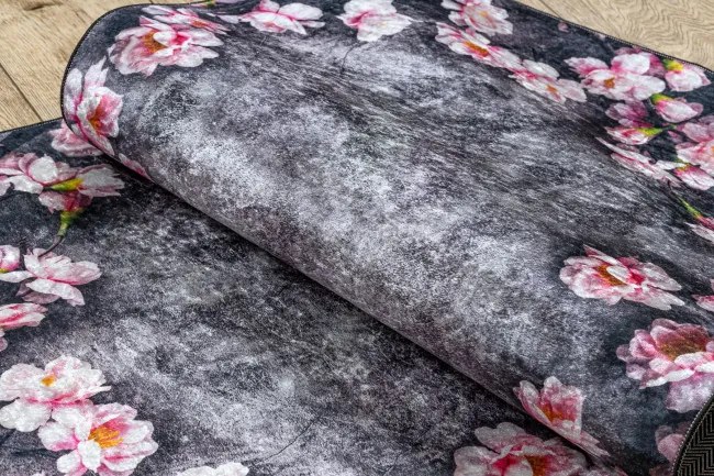 Protišmykový koberec / behúň ANDRE 28170 sivý / ružový