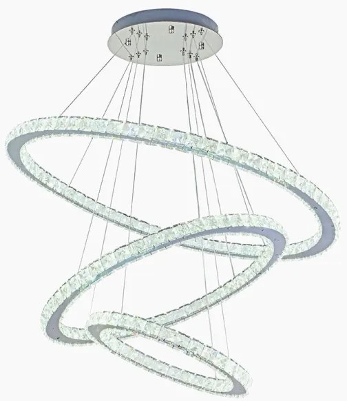 LED Stmievateľný luster na lanku LED/210W/230V 3000-6500K strieborná + DO