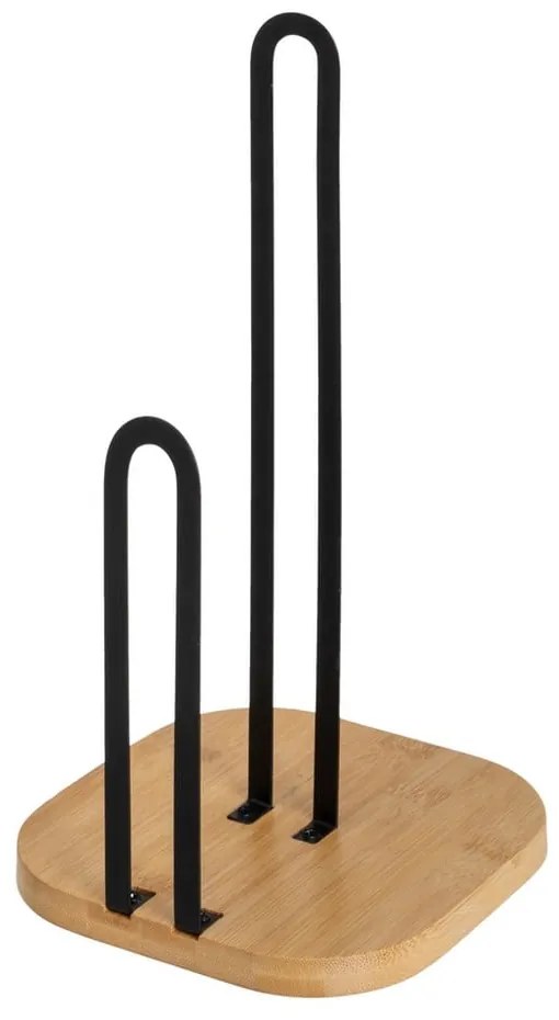 Čierny/v prírodnej farbe kovový stojan na papierové utierky – Casa Selección