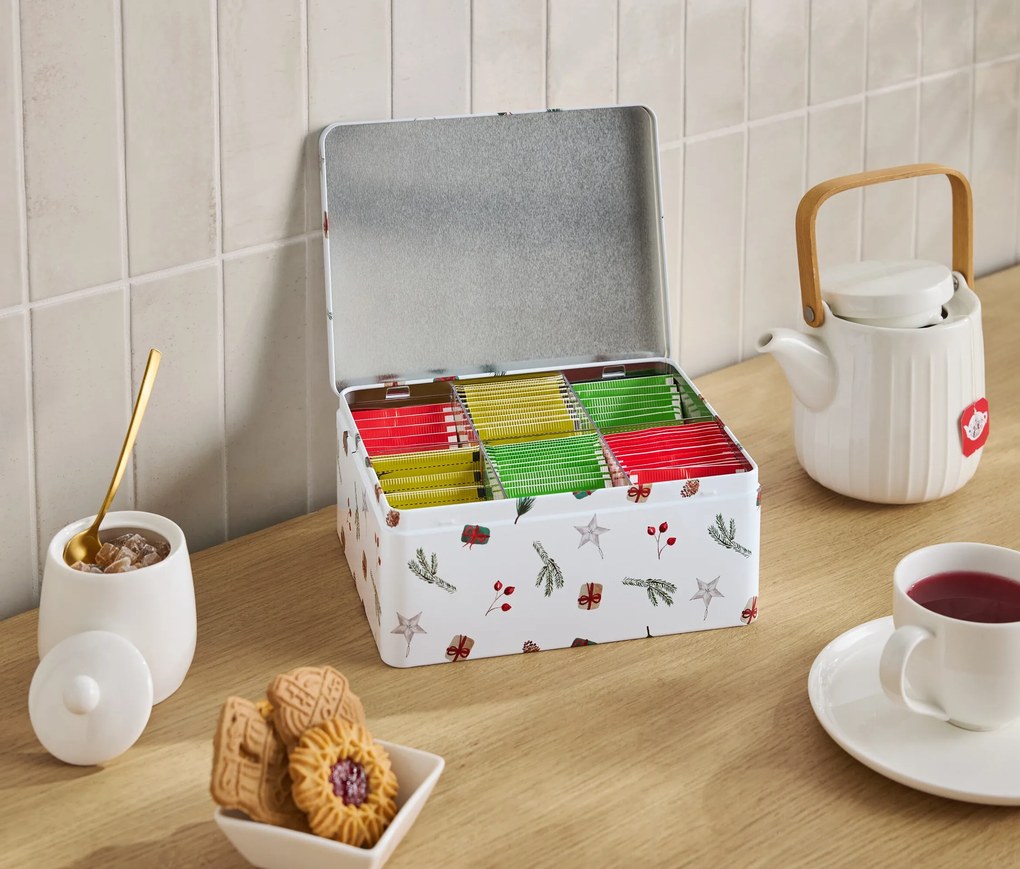 Plechová dóza na čajové vrecká