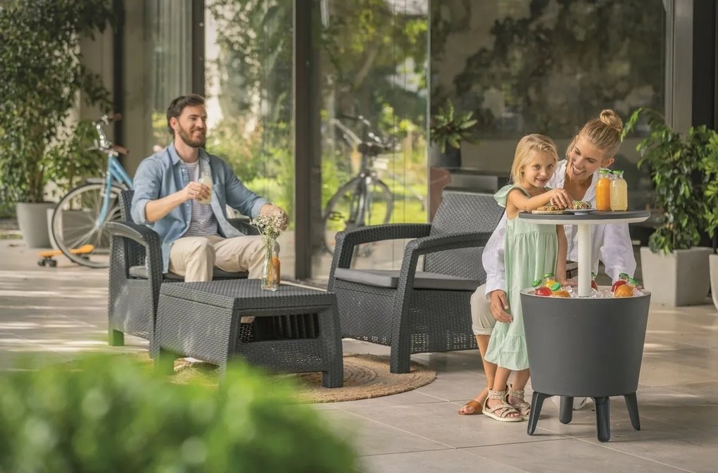 Keter záhradný Cool Bar Rattan 30 l, antracitová