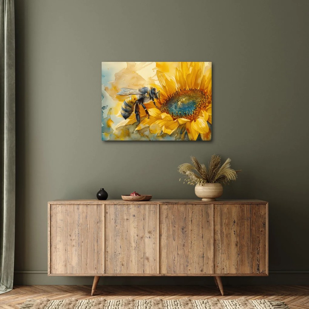 Obraz - Včielka, akvarel (70x50 cm)