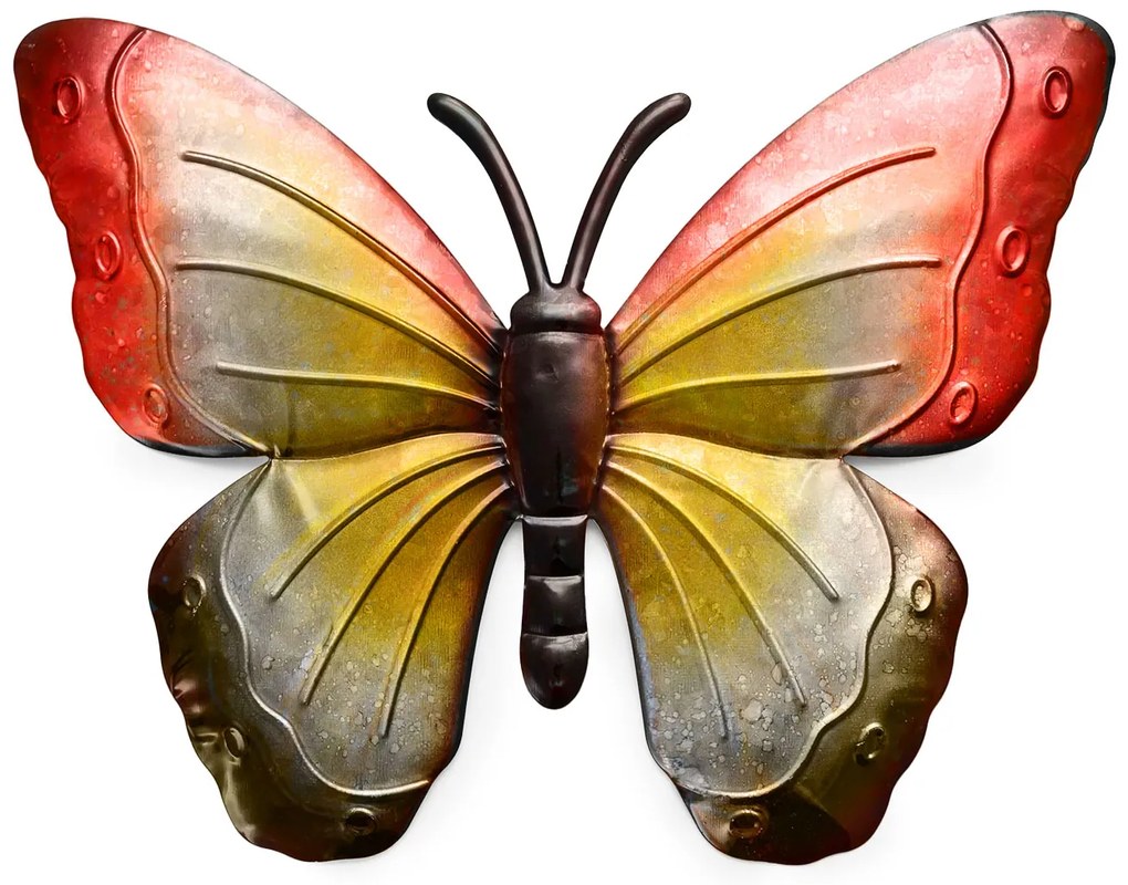 Nástenná kovová dekorácia motýľ BUTTERFLY 30 cm - viac farieb Farba: Modrá