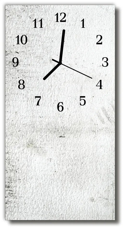 Sklenené hodiny vertikálne Biela stena 30x60 cm