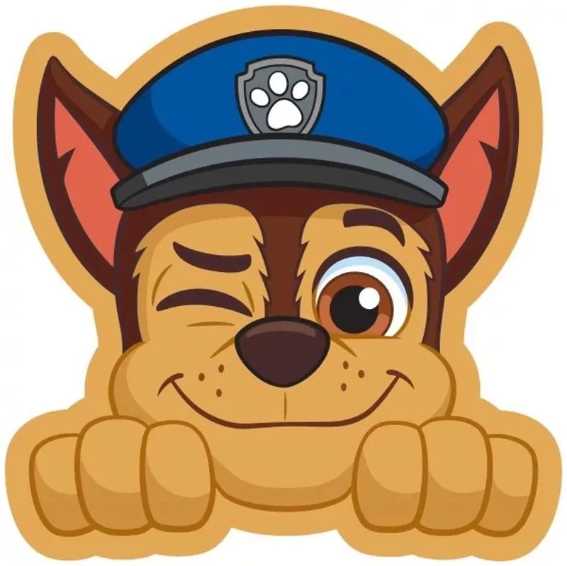 Tvarovaný 3D vankúšik Tlapková patrola - Paw Patrol - motív Chase - 36 x 40 cm