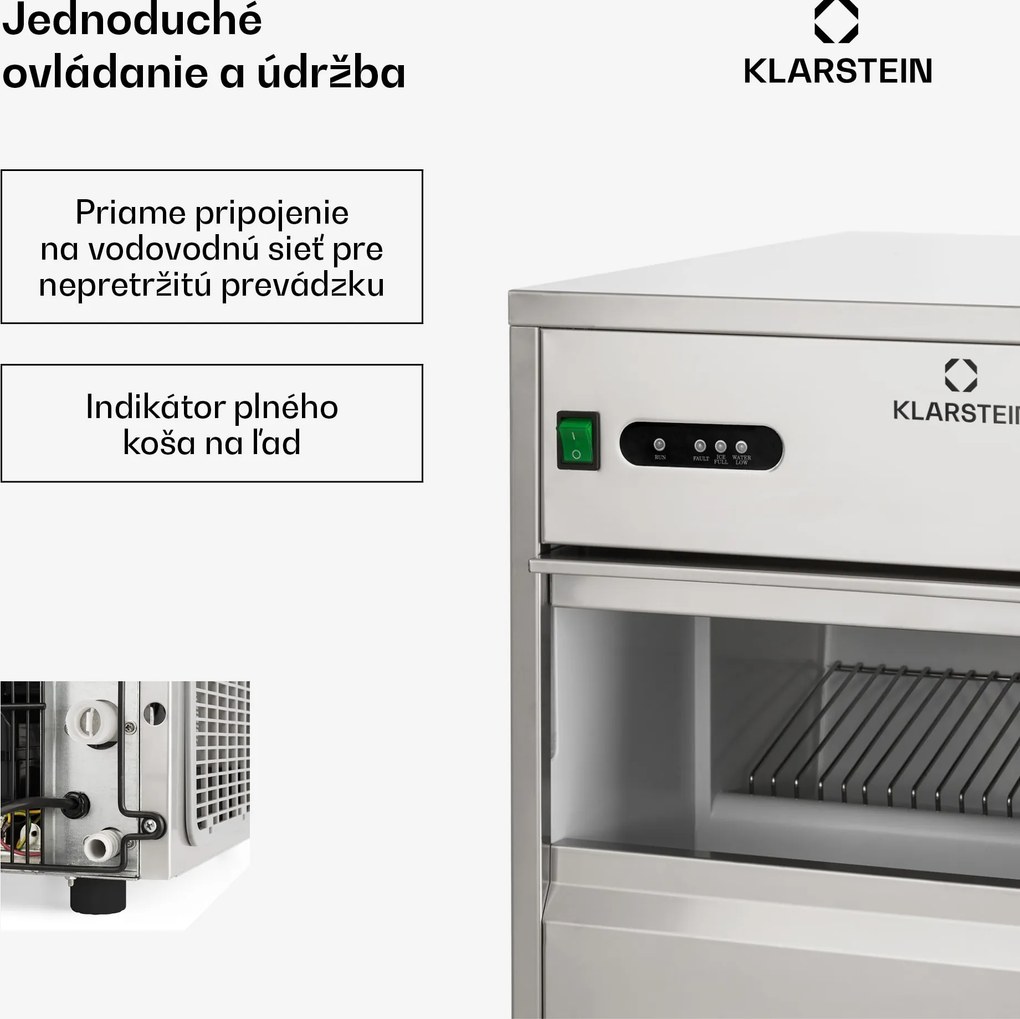 Klarstein Powericer XL, výrobník ľadu, priemyselné zariadenie na výrobu kociek ľadu, 145 W