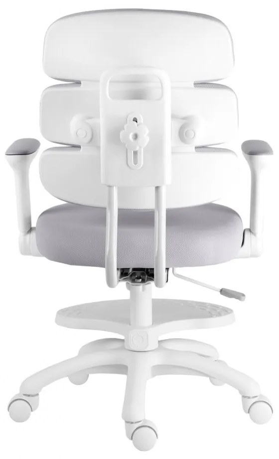 Detská rastúca stolička Neoseat KIDDY THREE — látka, prateľný poťah, sivá