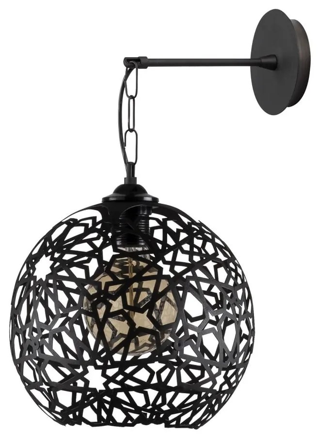 Čierne nástenné svietidlo ø 25 cm Fellini – Opviq lights