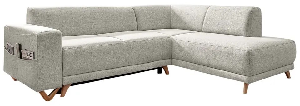 Béžová rozkladacia/s úložným priestorom rohová pohovka (pravý roh/do L) Classy Sophie – Miuform