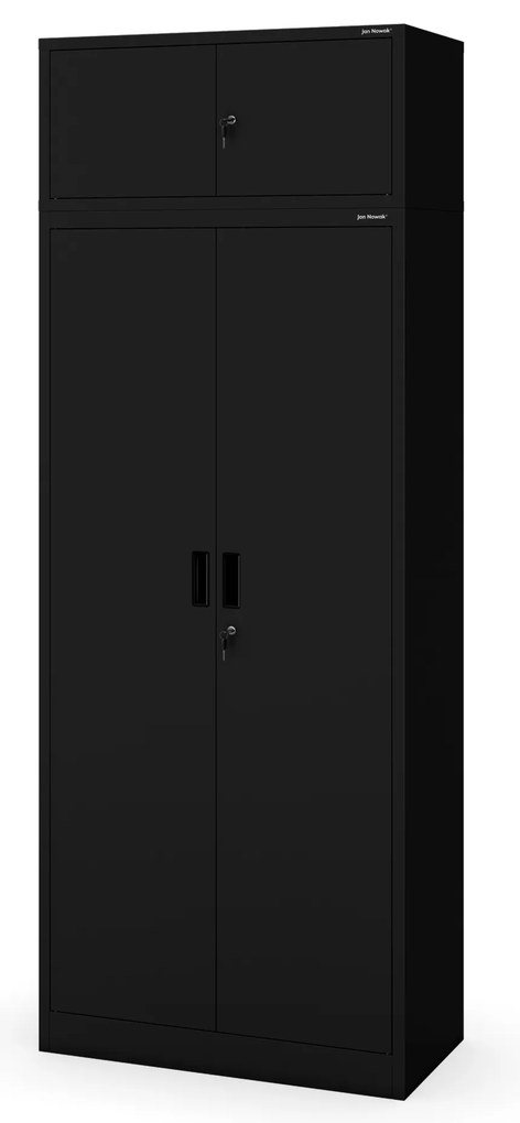 Kovová kancelárska skriňa so 4 policami, čierna, 1750x800x400 mm: JAN Compact