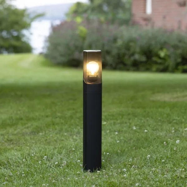 Brilliant - Vonkajšia lampa MINOU 1xE27/10W/230V 60 cm IP44 čierna/dymová