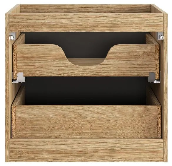 Závesná skrinka Luxor Black Nika s doskou a umývadlom 60 cm čierna/dub olejovaný