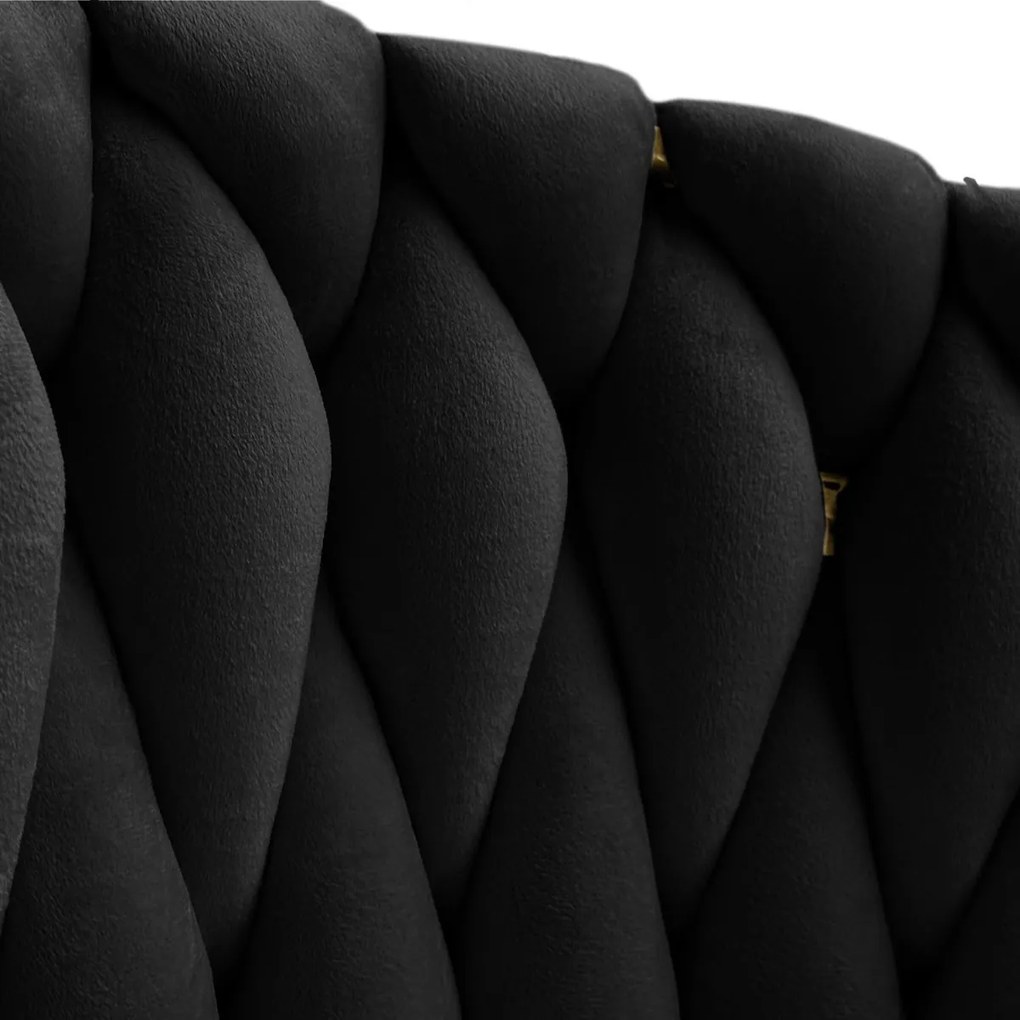 DIZAJNOVÁ STOLIČKA SHELLY ČIERNY ZAMAT + ZLATÁ