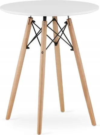 Jedálenská zostava TODI 60cm okrúhly stolový set biely+ 2 stoličky MARK biele Farba: Biela