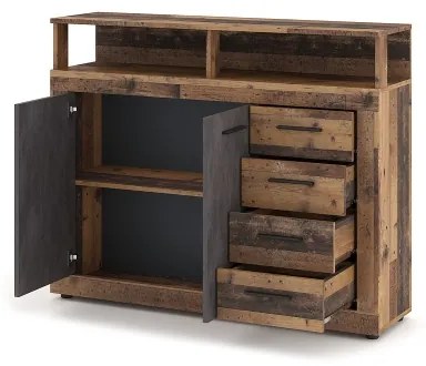 Komoda RUNA tmavohnedá/antracit