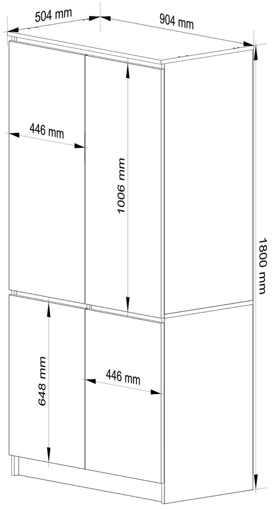 Šatníková skriňa Sinfin (dub sonoma + biela). Akcia -19%. Vlastná spoľahlivá doprava až k Vám domov. 1117424
