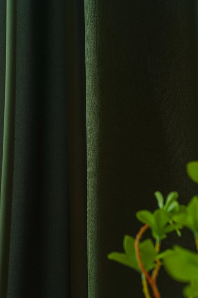 Záves OXFORD LIGHT 140x250 cm, tmavozelený Zavesenie: Riasiaca páska