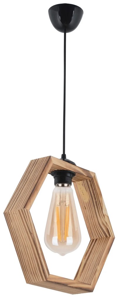 Závěsný lustr Hexagon hnědý