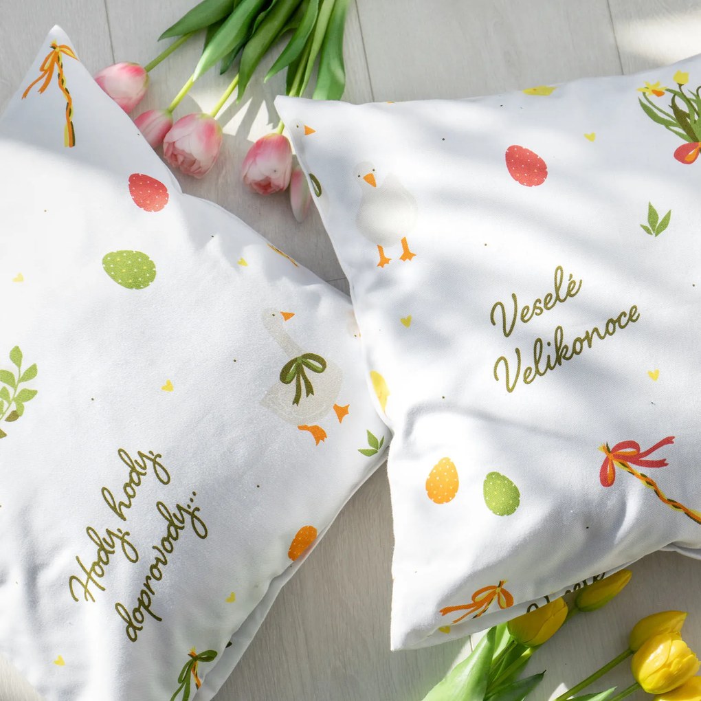 Goldea veľkonočná obliečka na vankúš z pevnej bavlny - česká veľká noc 50 x 50 cm