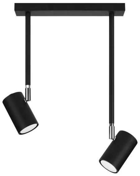 Sollux SL.1075 - Luster na tyči NORANO 2xGU10/40W/230V čierna