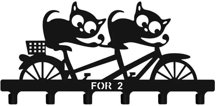 Detský vešiak na stenu MAČKY NA BICYKLI