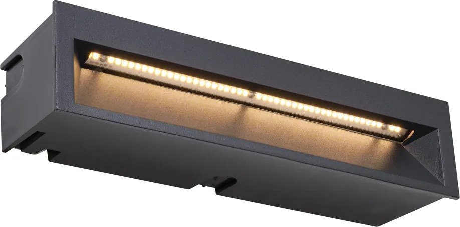 Sada 6 moderných zapustených nástenných svietidiel čiernych 28 cm vrátane LED IP65 - Mert