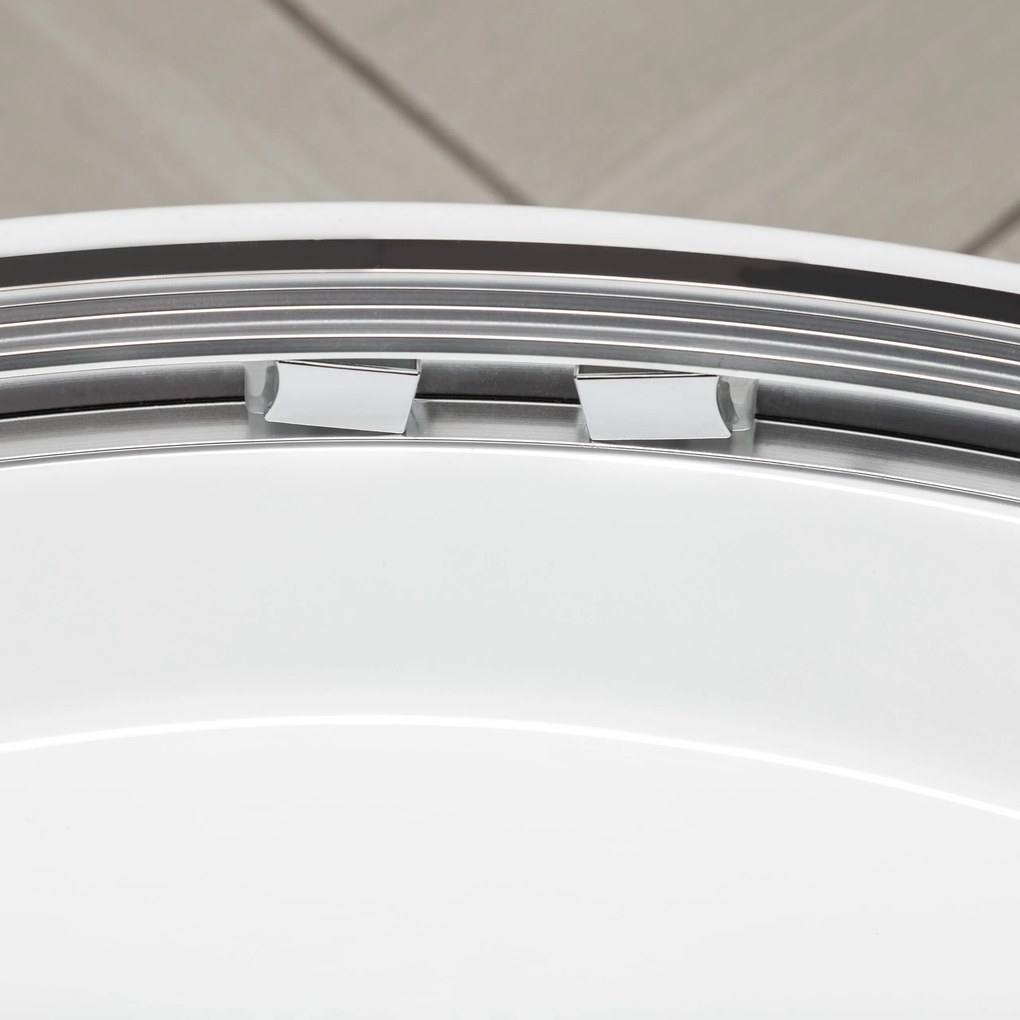 Novoterm Štvrťkruhový sprchový kút NV-Aruba GL PS CHR 90 SV, chróm/transparent + vanička hlboká Klara