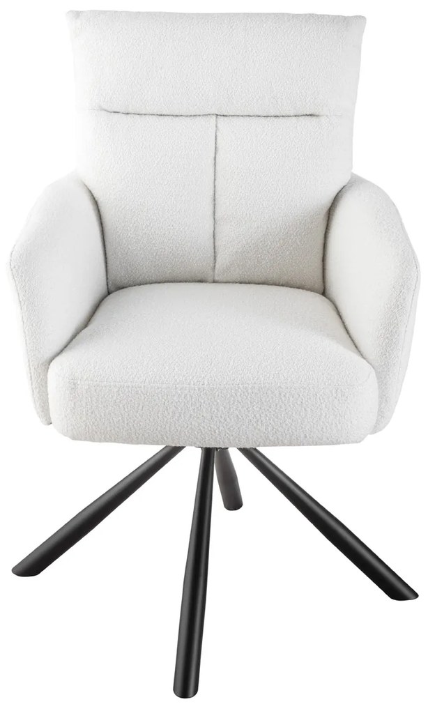 Retro stolička Big George biela otočná 360