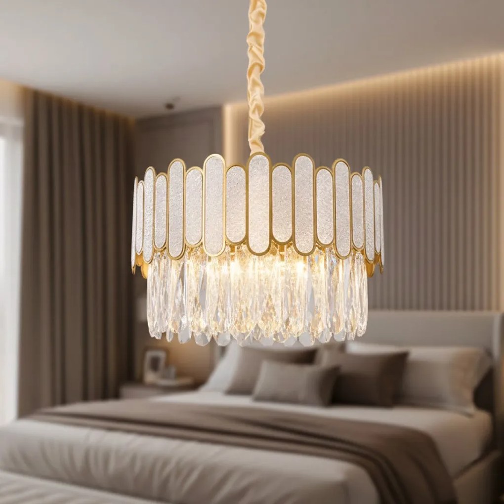 Toolight Toolight, stropné svietidlo 40cm, 6xE14, APP1746-4CP, zlatá, OSW-04045