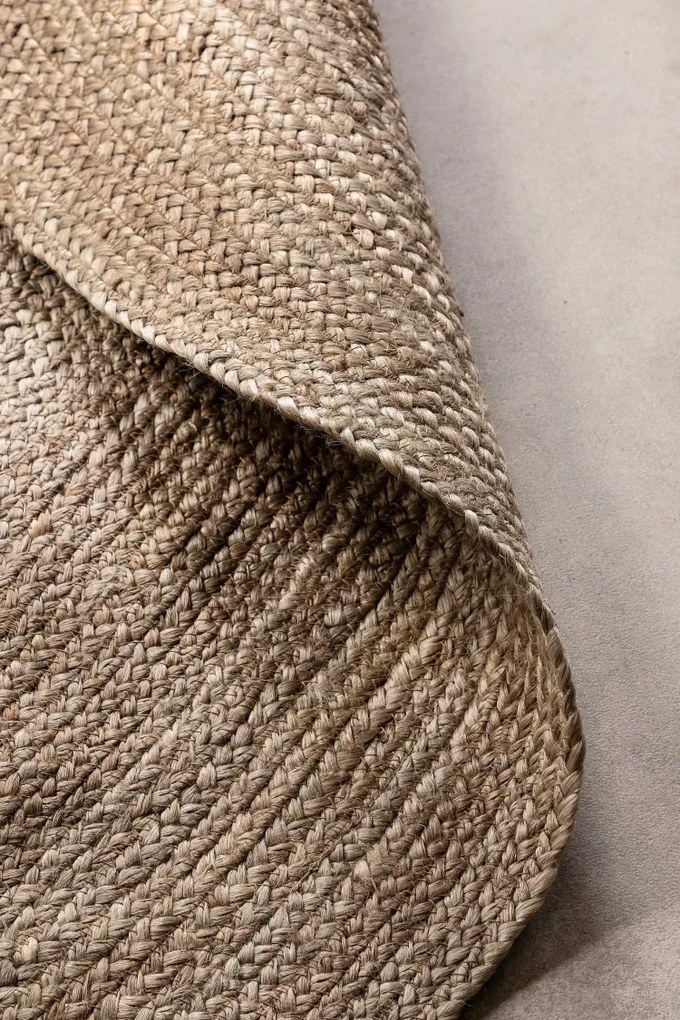 Hanse Home, Kusový koberec Jute Braided 106006 Grey Brown kruh, 100x100 (priemer) kruh, hnedá, chodba / predsieň