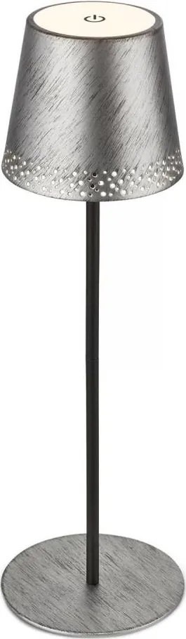 Brilo - KIKI nabíjateľná dotyková stolná LED lampa LED/2,6W/5V IP44 2600 mAh strieborná
