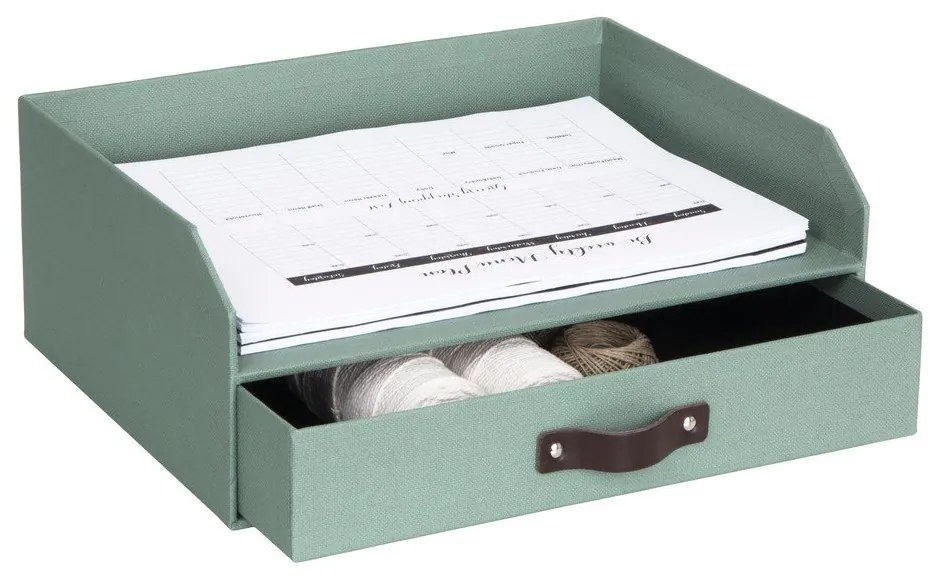 Zelený kartónový organizér do zásuvky/na dokumenty Walter Canvas Paper Laminate – Bigso