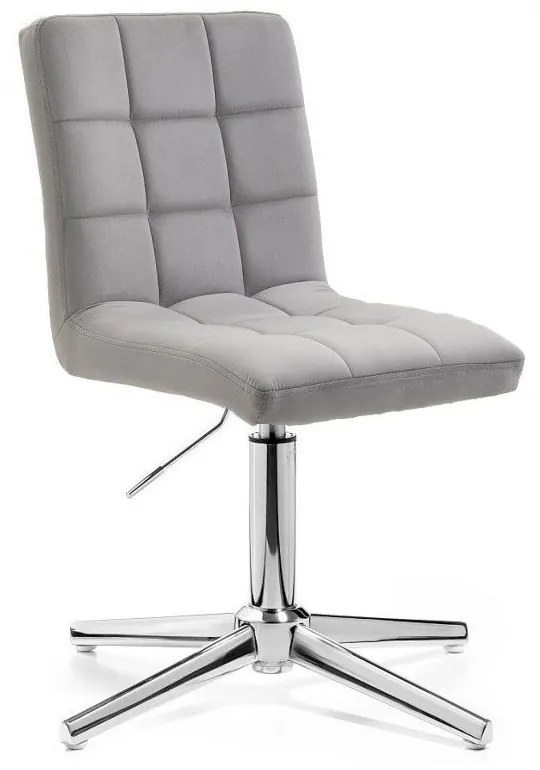LuxuryForm DESIGN Stolička TOLEDO VELUR na striebornom kríži - svetlosivá