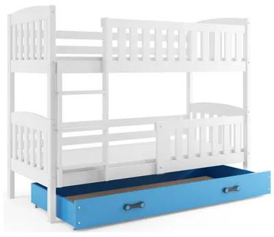 Detská poschodová posteľ KUBUS s úložným priestorom 90x200 cm - biela Ružová