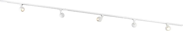 Moderný 1-fázový koľajnicový systém s 5 reflektormi biely - Gissi