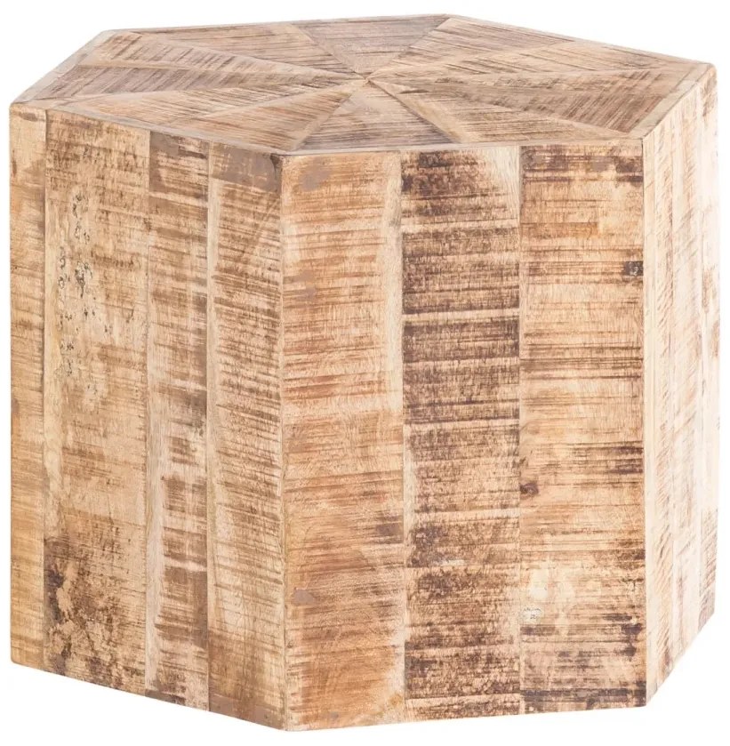 furniture-nabytek.cz - Sada 3 masivních konferenčních stolků Caribou Mango, lakovaná, přírodní, šestihranná