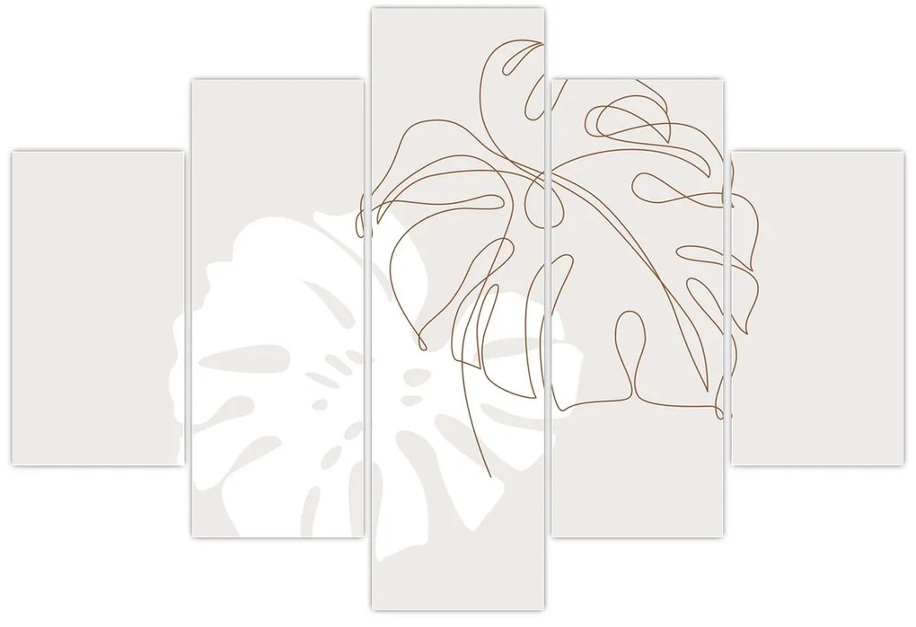 Obraz - Line art monstera N⁰2 (150x105 cm)
